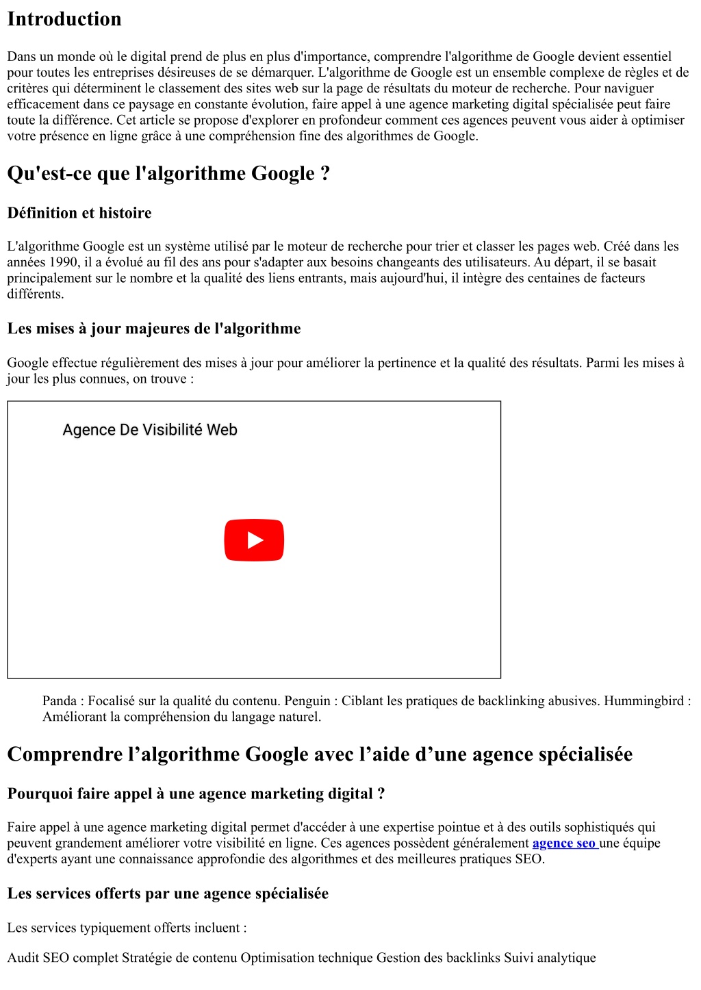 Ppt Comprendre Lalgorithme Google Avec Laide Dune Agence