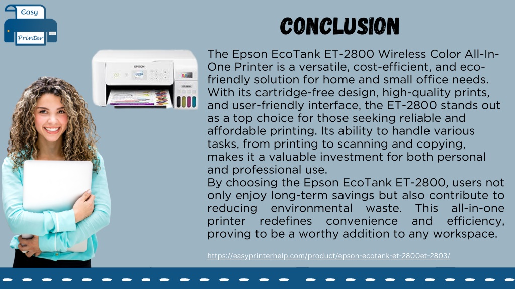 Ppt - Epson Ecotank Et-2800 Wireless Color All-in-one Printer 