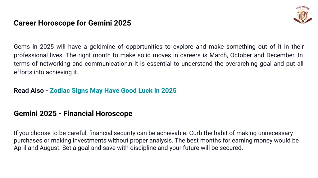 PPT Horoscopes for Gemini in 2025 PowerPoint Presentation, free