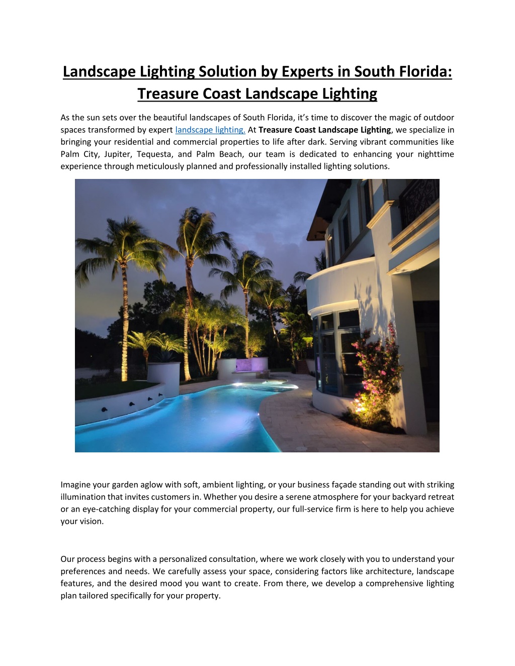 Ppt - Treasure Coast Landscape Lighting Powerpoint Presentation, Free 