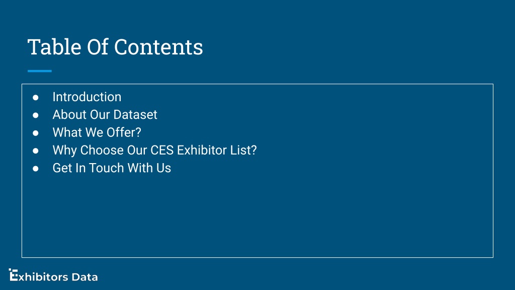 PPT CES Exhibitor List PowerPoint Presentation, free download ID