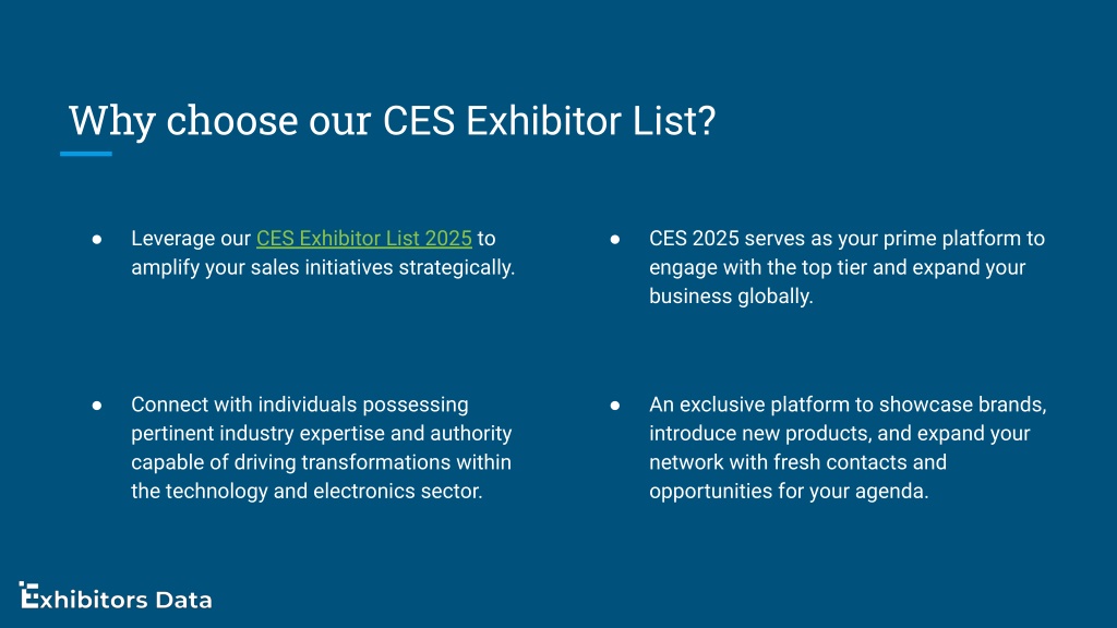 PPT CES Exhibitor List PowerPoint Presentation, free download ID