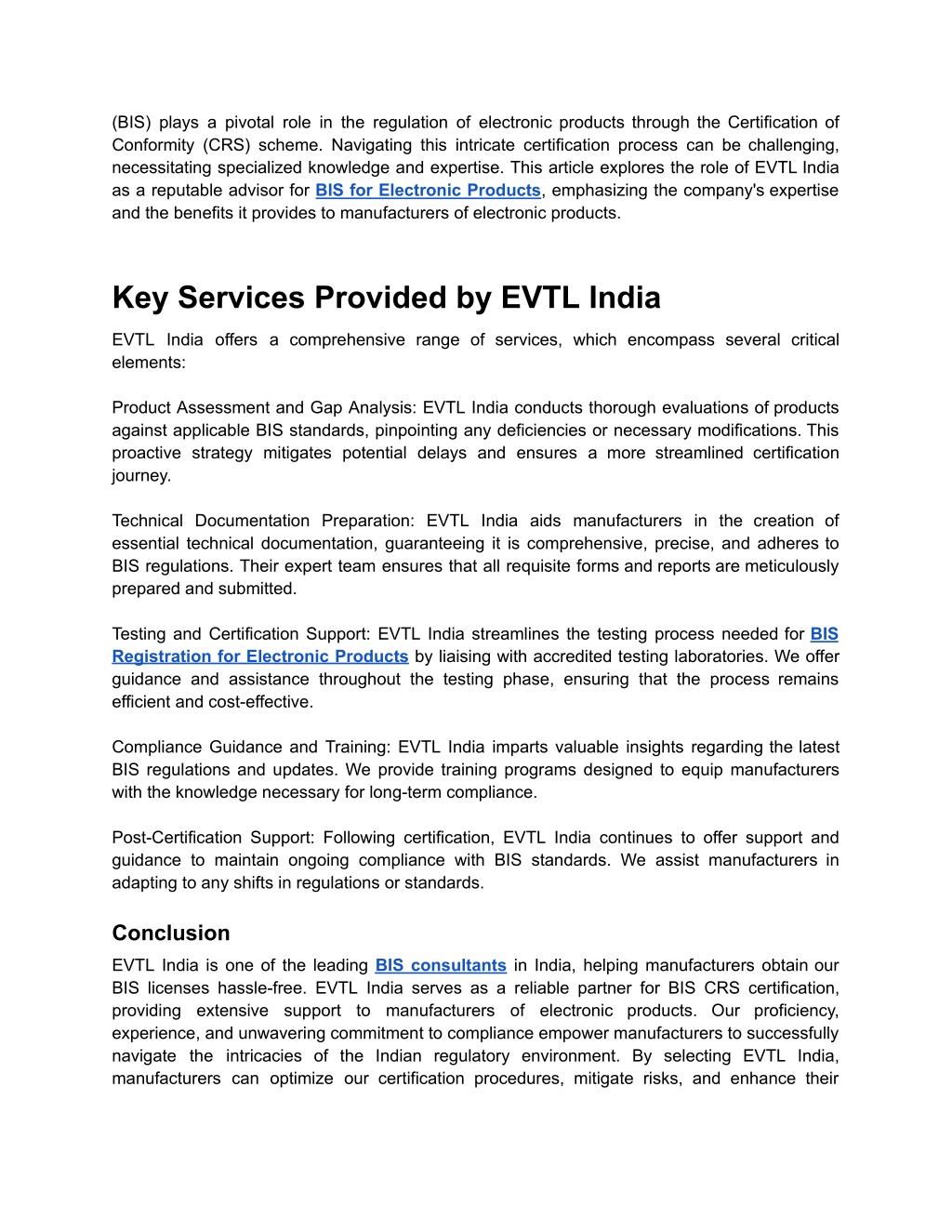 Ppt - Evtl India  Trusted Advisor For Bis Crs Certification For 