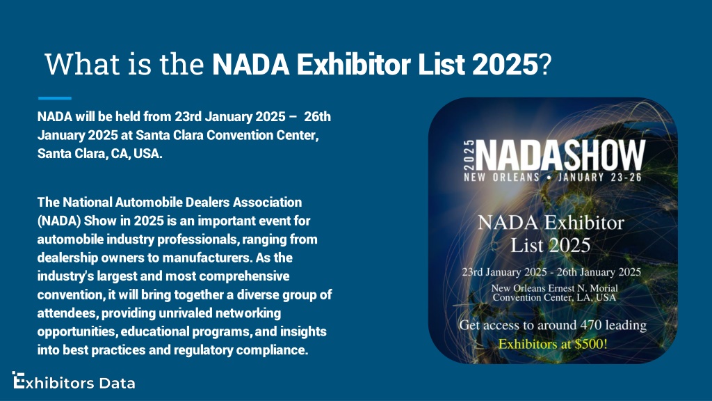 PPT NADA Exhibitor List 2025 PowerPoint Presentation, free download