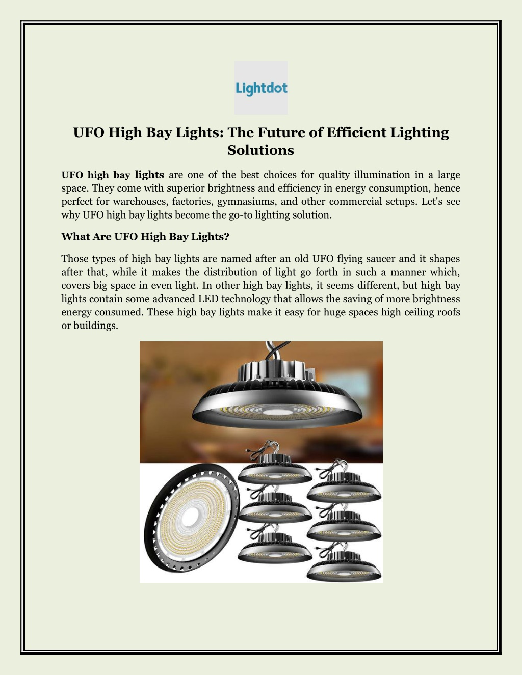 PPT - UFO High Bay Lights The Future of Efficient Lighting Solutions ...