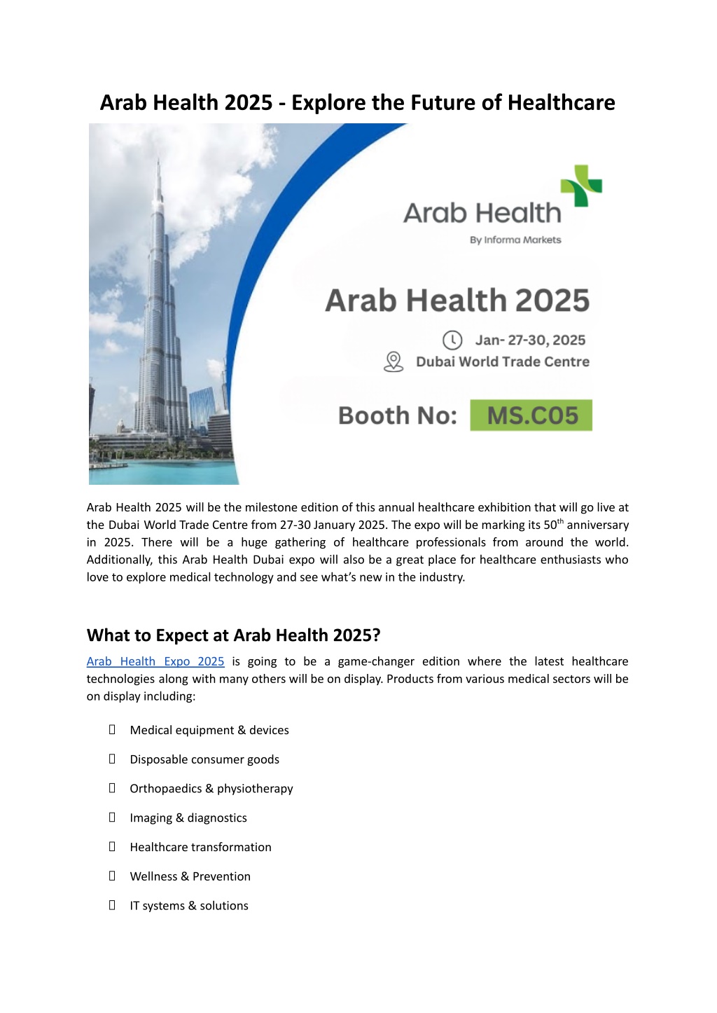 PPT Arab Health 2025 Explore the Furture of Healthcare PowerPoint Presentation ID13904082