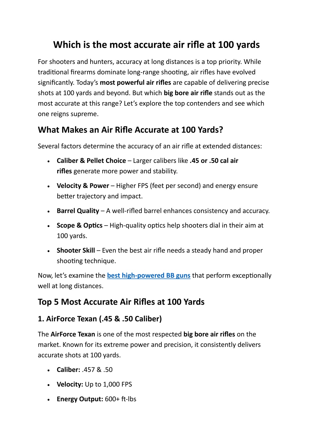 Ppt which is the most accurate air rifle at 100 yards powerpoint