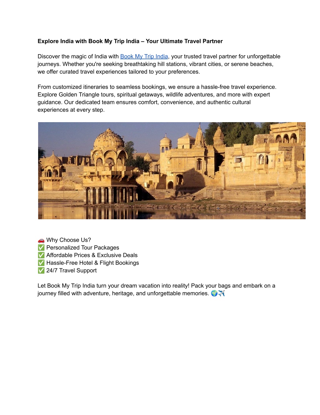 Book My Trip India