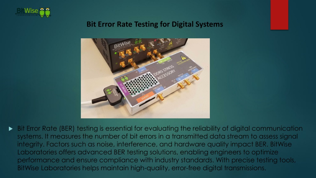 PPT - Bit Error Rate Testing for Digital Systems PowerPoint ...